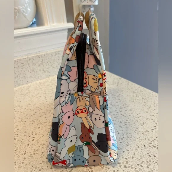 Colorful Bunny Rabbit Print Tote/ Lunch Tote - Picture 3 of 7